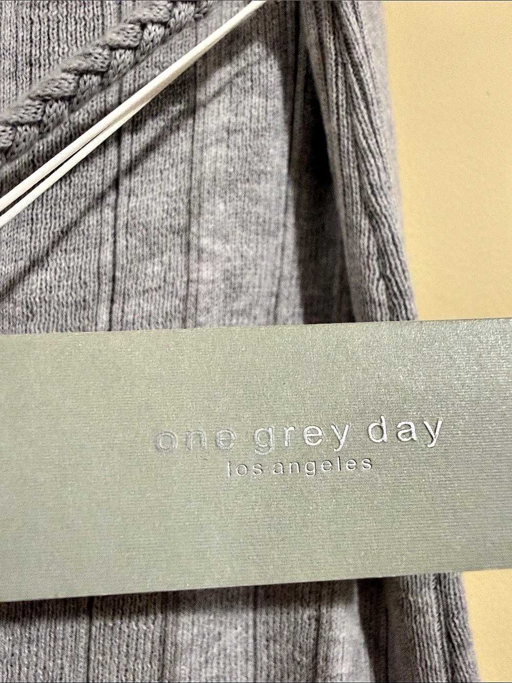 one grey day style 490GB815 Ribbed Midi Skirt in Gray Size Small NWT - Picture 6 of 9